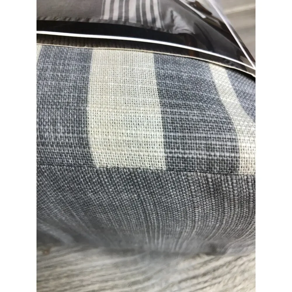 Fieldcrest Full / Queen Duvet Cover Set 3 piece limestone Gray Stripe NEW